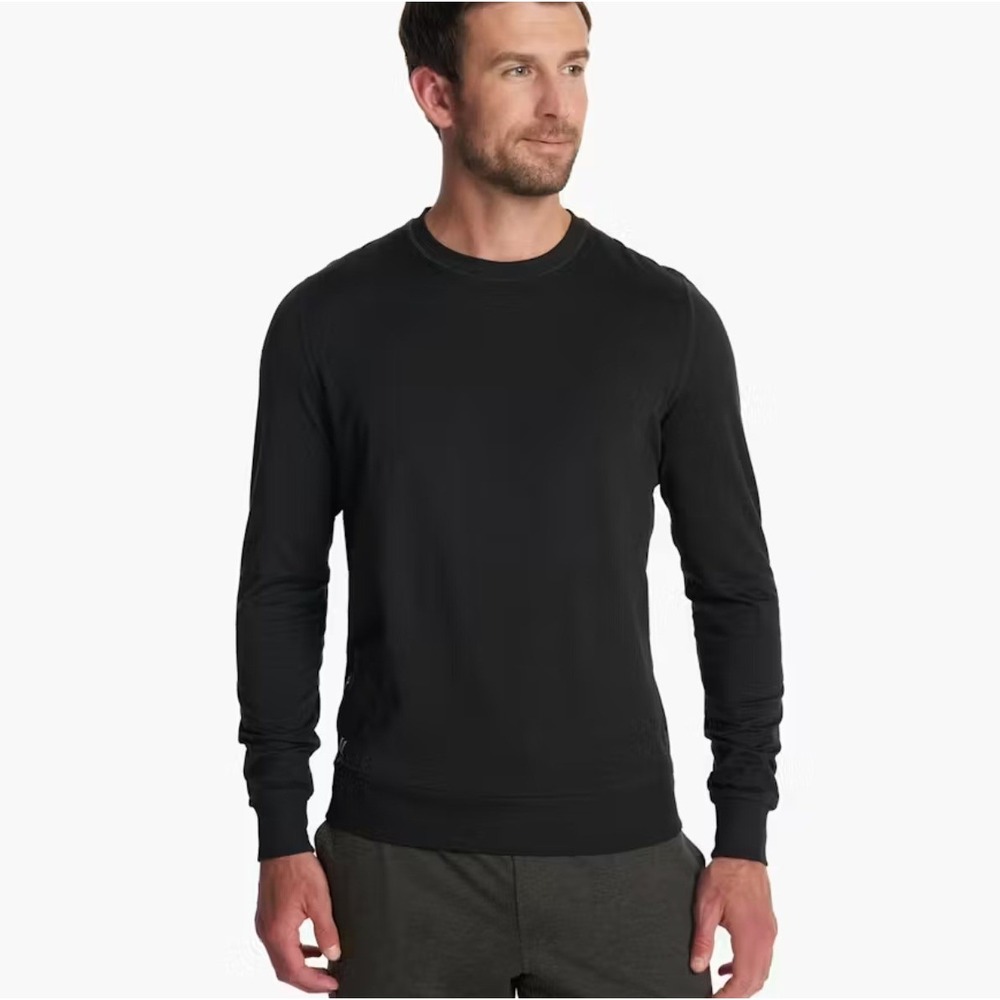 Vuori Ponto Performance Crewneck Sweatshirt Mens Black V224 Athleisure M